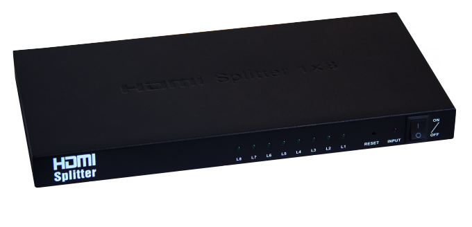 divisor do hdmi do porto de 1.4a 1x8 8 para o divisor video 1 do porto HDMI do divisor 8 da tevê em 8 para fora