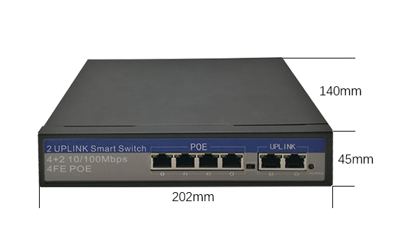 Poder da relação RJ45 sobre a fonte de alimentação do ponto de entrada do porto do interruptor 4 dos ethernet para o sistema de segurança do Cctv