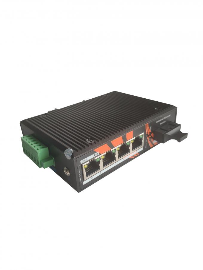A anti estática 4 ethernet industriais do porto comuta 10/100M com 1 porto 24V da fibra do SC